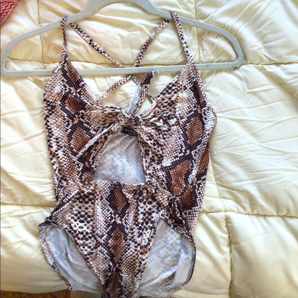 snakeskin nastygal bodysuit